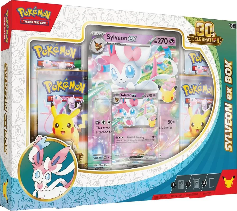 Pokemon - Mega Evolution - 30th Celebration - Sylveon ex Collection Box Pokemon - Mega Evolution - 30th Celebration - Sylveon ex Collection Box