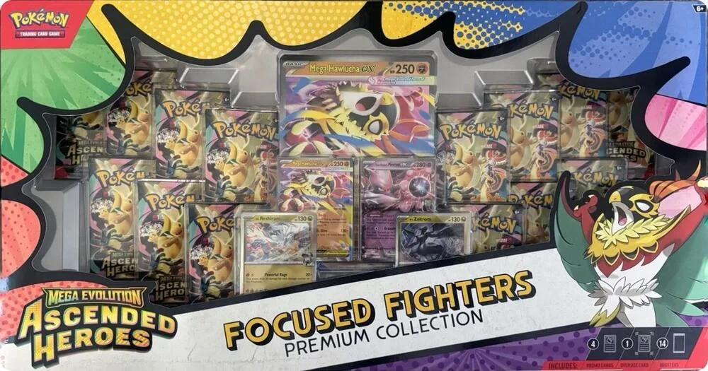 Pokémon - Mega Evolution - Ascended Heroes - Focused Fighters Premium Collection Box Pokémon - Mega Evolution - Ascended Heroes - Focused Fighters Premium Collection Box